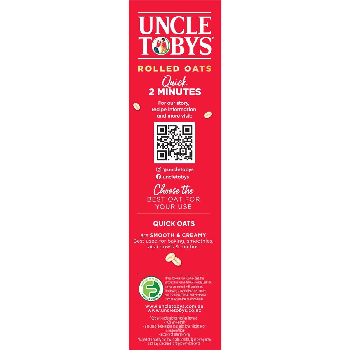 Uncle Tobys Quick Oats 500g Woolworths