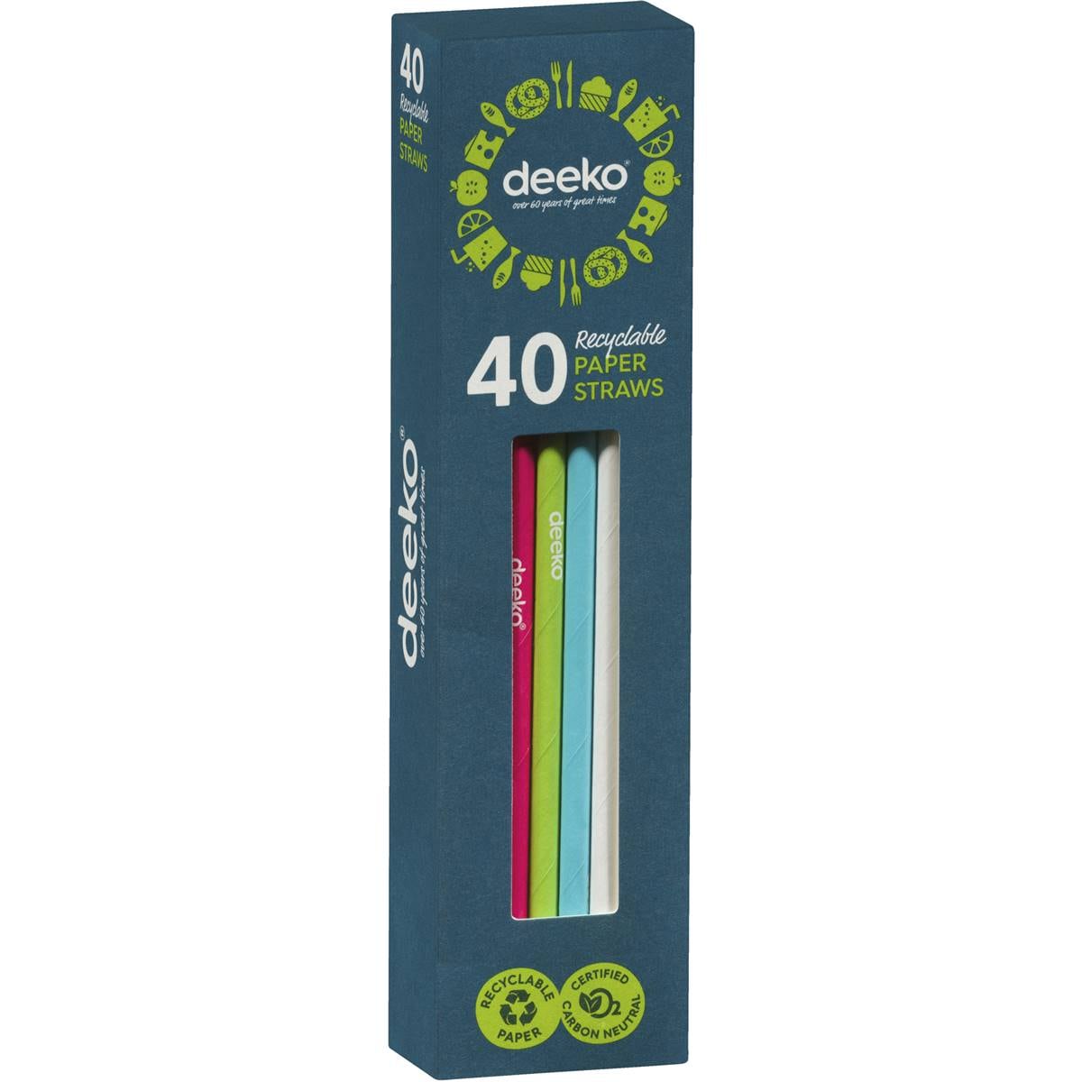 Deeko Paper Straws 40 Pack Woolworths