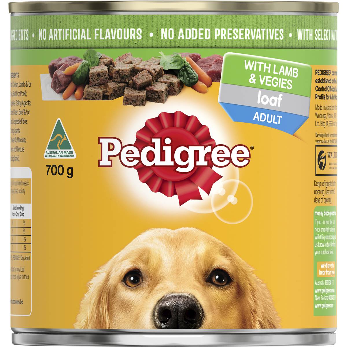 Pedigree Loaf With Lamb & Veggies Wet Dog Food Can 700g | Woolworths