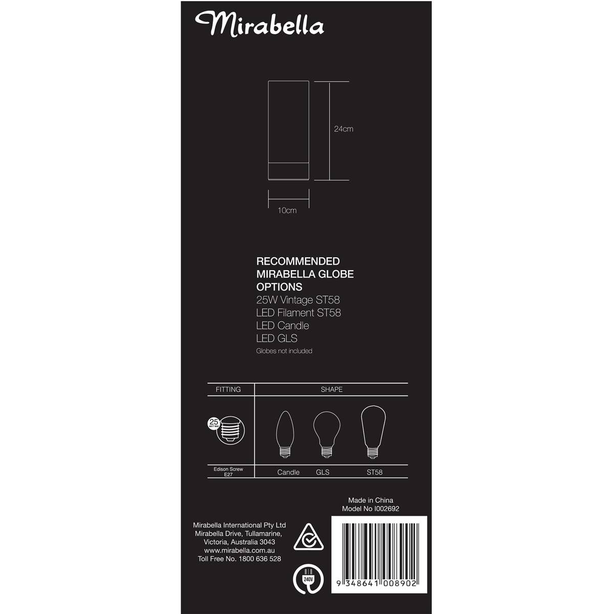 Mirabella Kylie Table Lamp Linen Cream Shade & Wood Each Woolworths