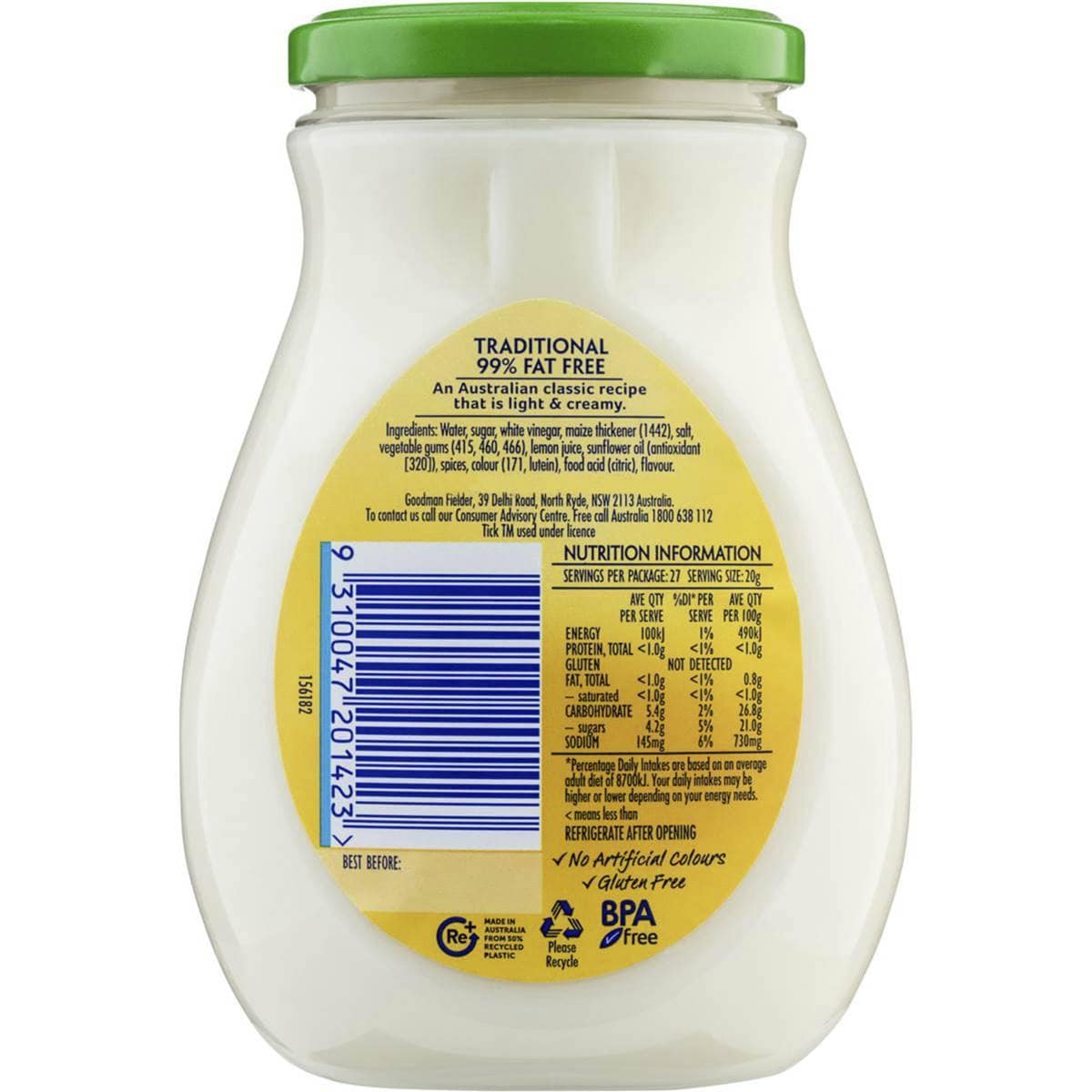Praise Mayonnaise 97 Fat Free 545g Woolworths