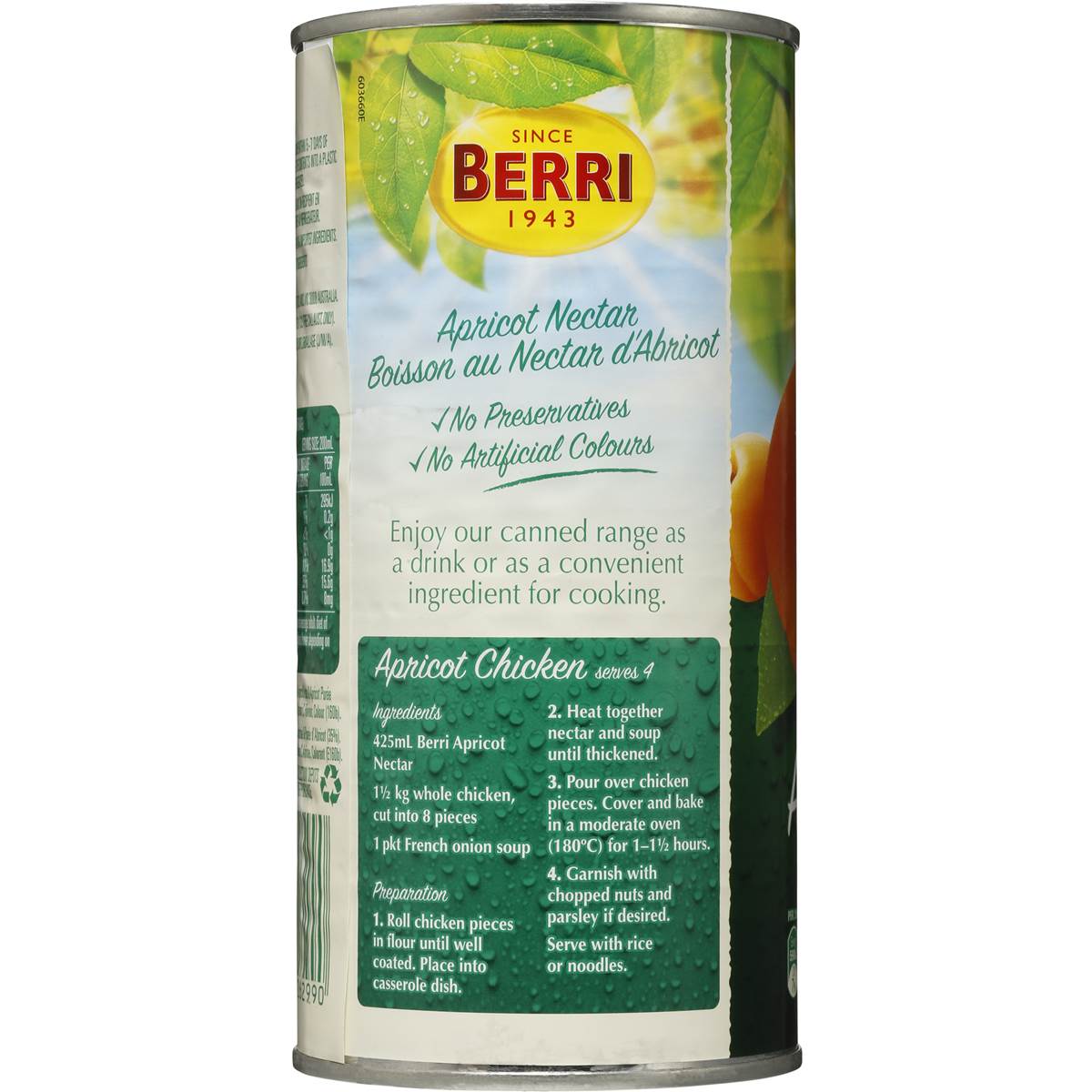 Berri Apricot Nectar 850ml Woolworths