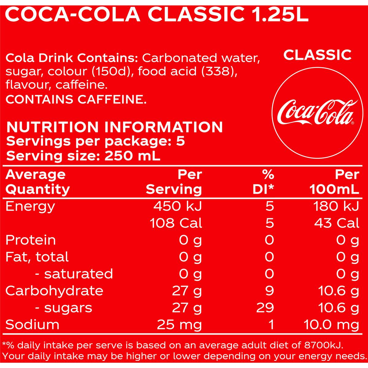 Coca Cola Bottle 1.25l Woolworths