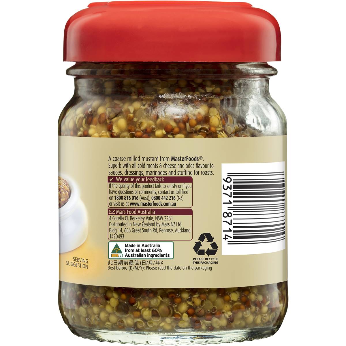 Masterfoods Wholegrain Mustard 175g Woolworths