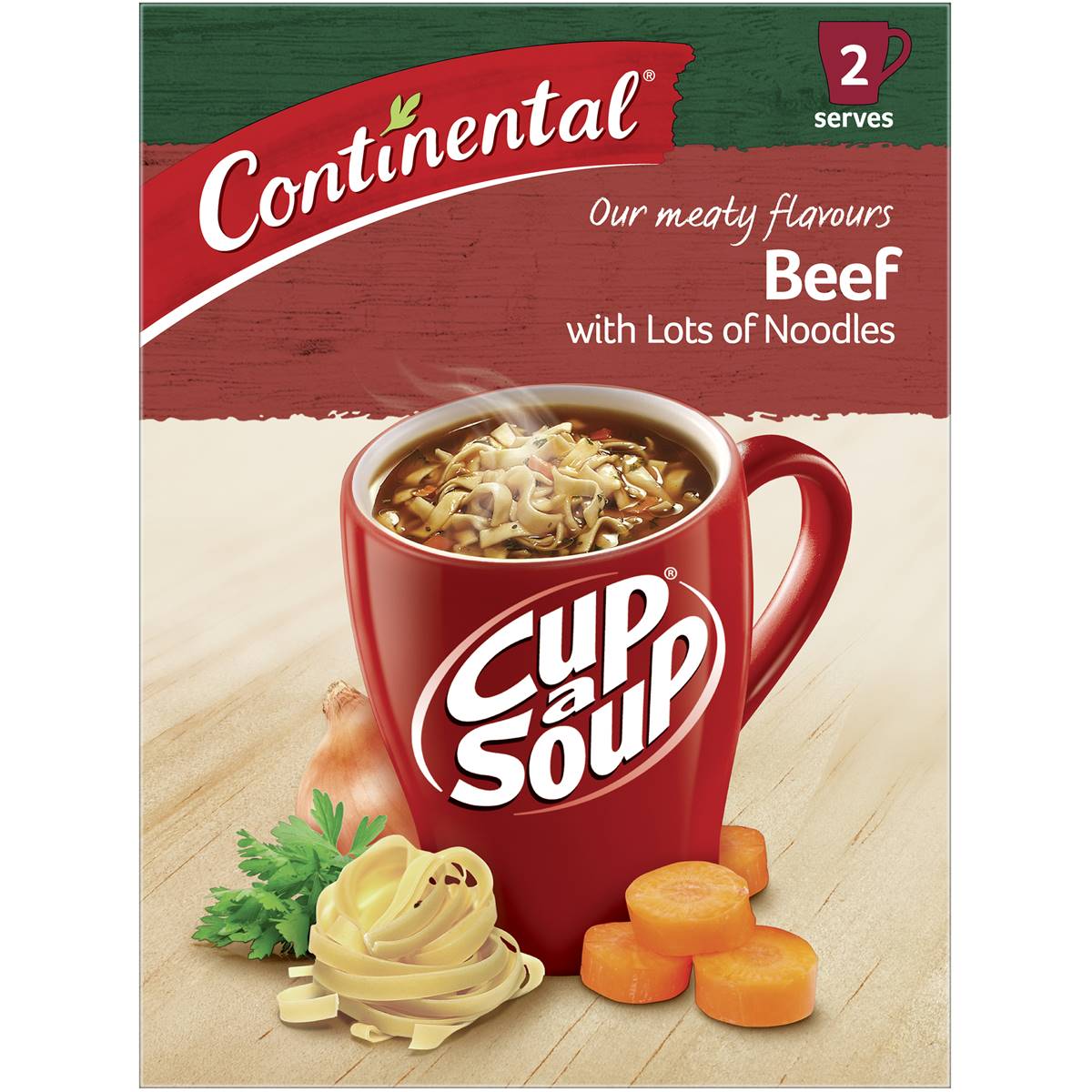 Continental Cup A Soup Beef With Lots Noodles 2pk 59g Woolworths