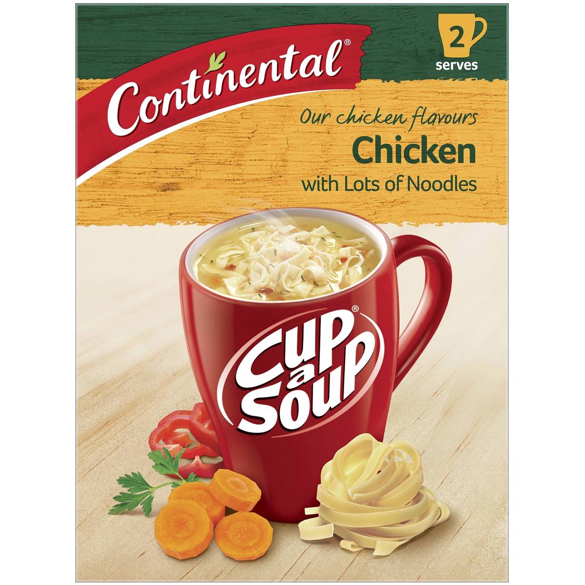 Continental Cup A Soup Chicken With Lots Of Noodles 2pk 60g | Woolworths