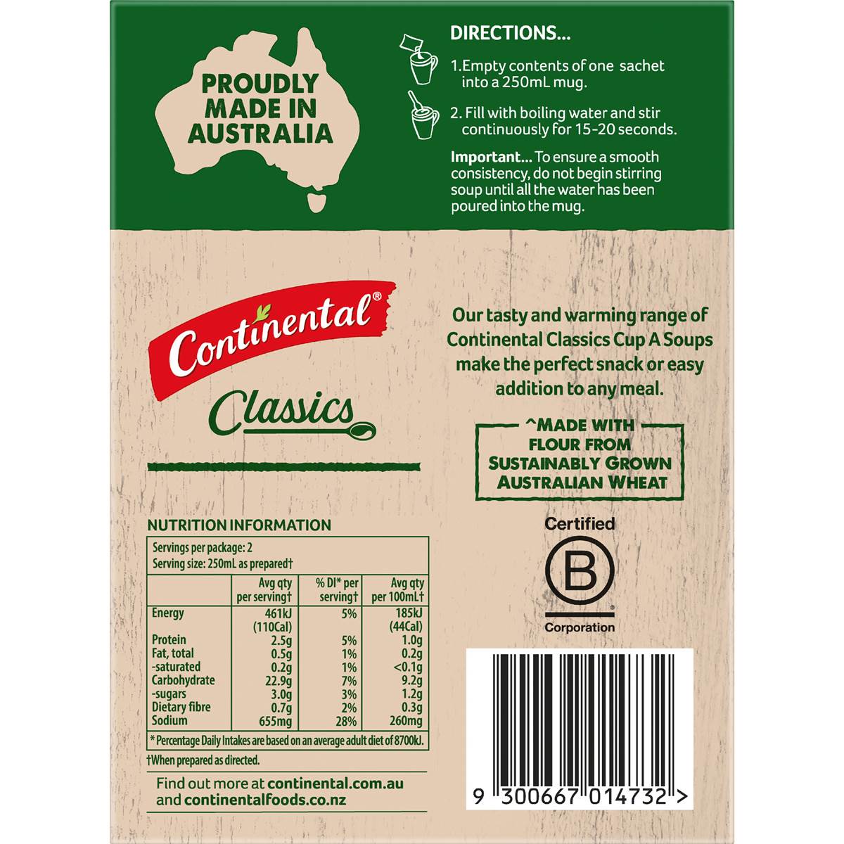 Continental Cup A Soup Chicken With Lots Of Noodles 2 Pack Woolworths