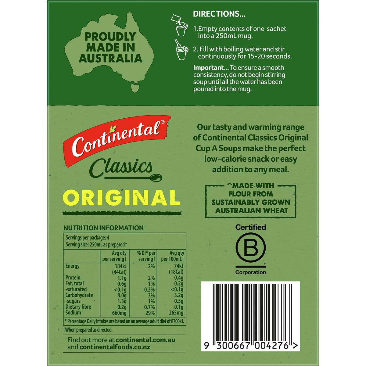 Continental Classics Cup A Soup Original Chicken Noodle 40g Woolworths