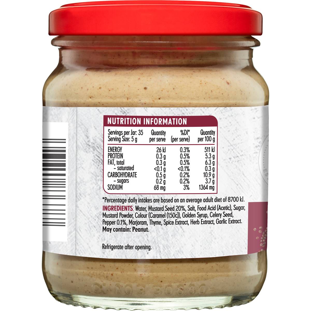 Masterfoods Mustard French 175g Woolworths