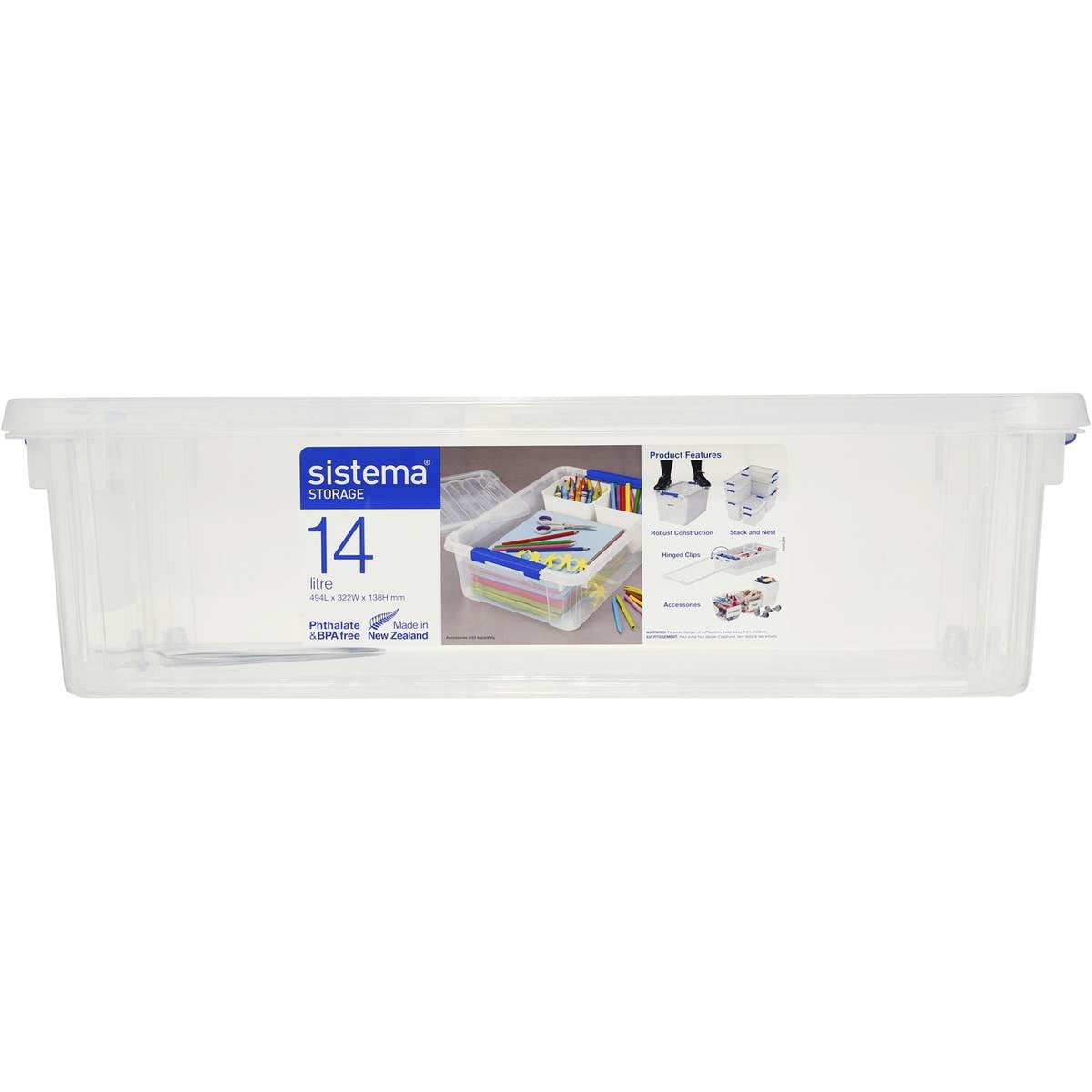 Sistema Storage Container With Lid 14l Assorted Each Woolworths