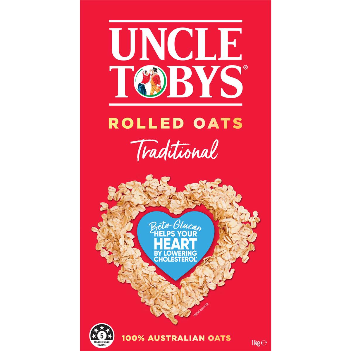 Uncle Tobys Oats Traditonal Rolled Oats Porridge 1kg Woolworths