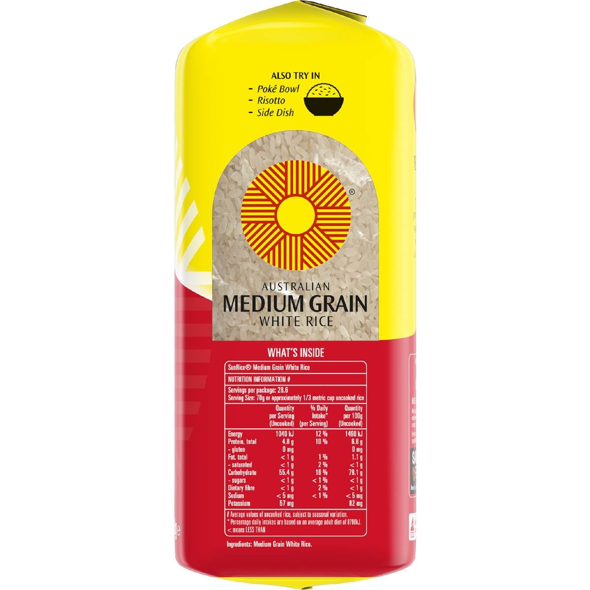 Sunrice White Rice Calrose Medium Grain 2kg Woolworths