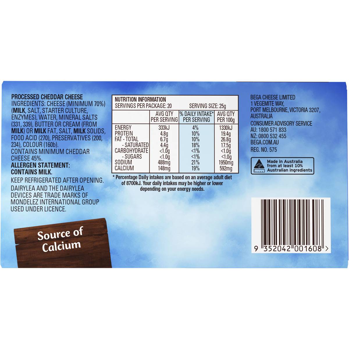 Dairylea Cheddar Cheese 500g Woolworths