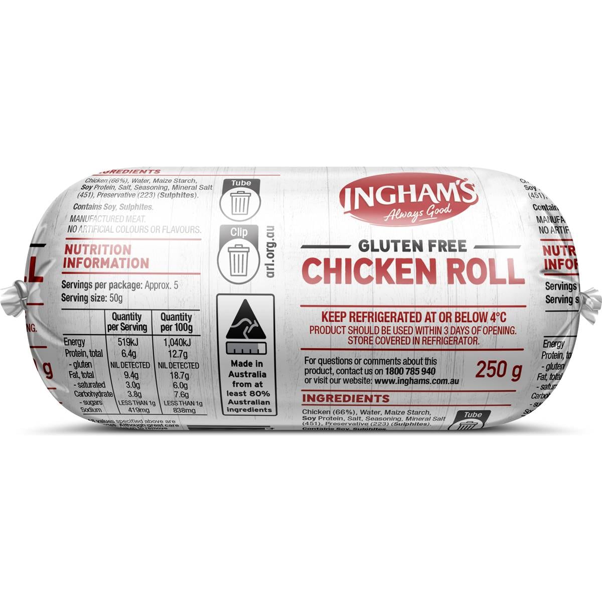 Ingham's Roll Chicken 250g Woolworths