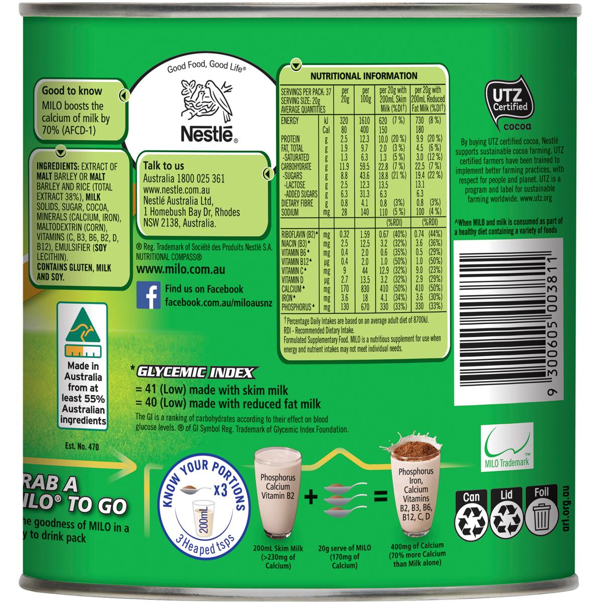 Nestle Milo Chocmalt 750g Woolworths