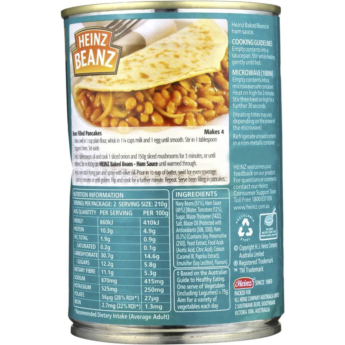 Heinz Baked Beans Ham Sauce 420g Woolworths