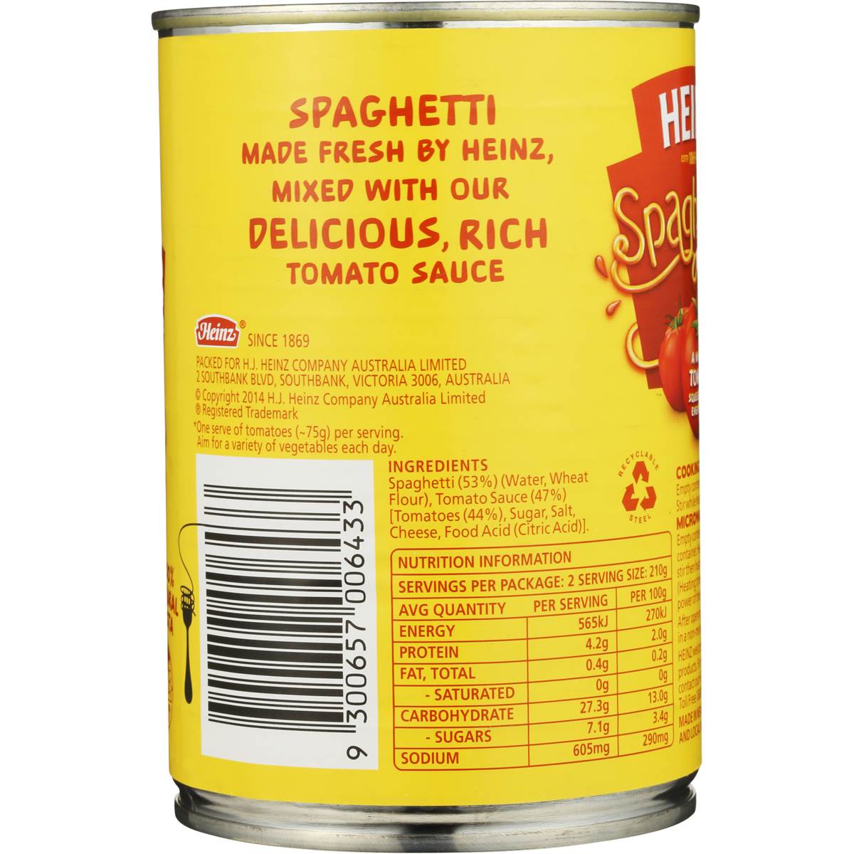 Heinz Spaghetti Tomato & Cheese Sauce 420g Woolworths