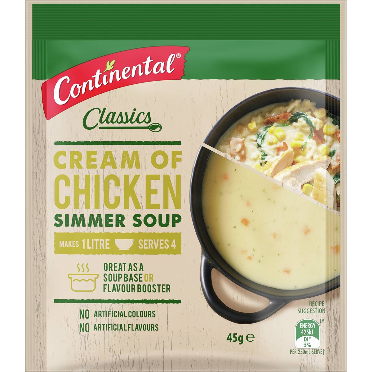 Continental Simmer Soup Cream Of Chicken 45g Woolworths