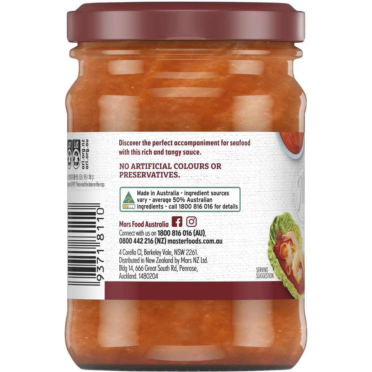 Masterfoods Seafood Cocktail Sauce 260g Woolworths
