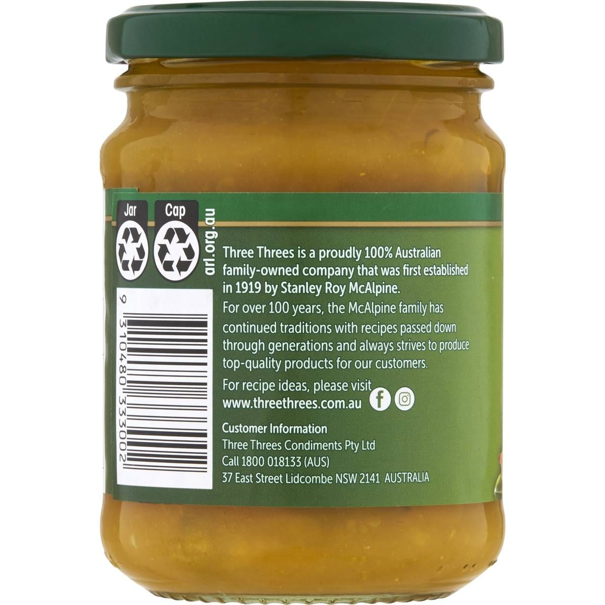 Three Threes Sweet Mustard Pickles 250g Woolworths