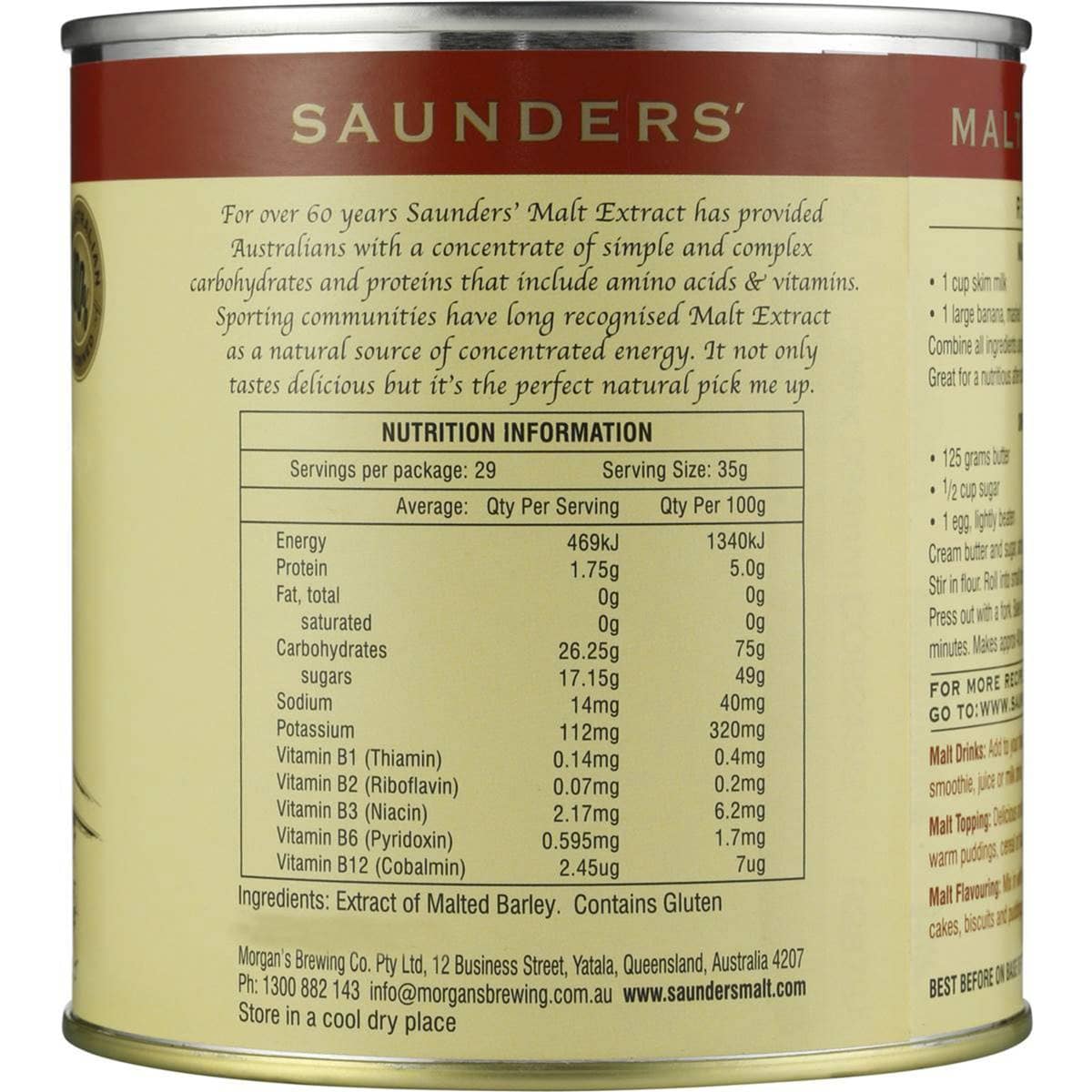 Saunders Malt Extract 1kg Woolworths