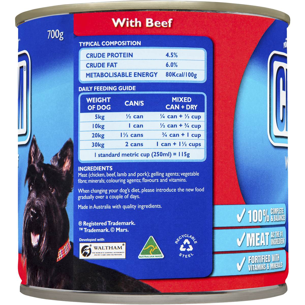Chum Adult Dog Food Beef 700g Woolworths