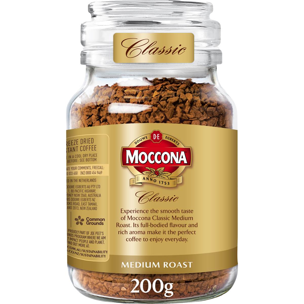 Moccona Freeze Dried Instant Coffee Classic Medium Roast 200g Woolworths