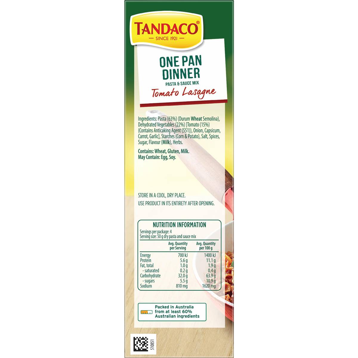 Tandaco One Pan Dinner Tomato Lasagne 200g Woolworths