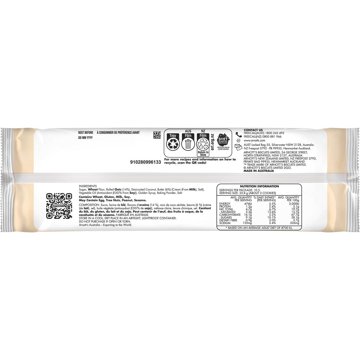 Arnott's Arnott's Butternut Snap Cookie Plain Biscuits 250g Woolworths