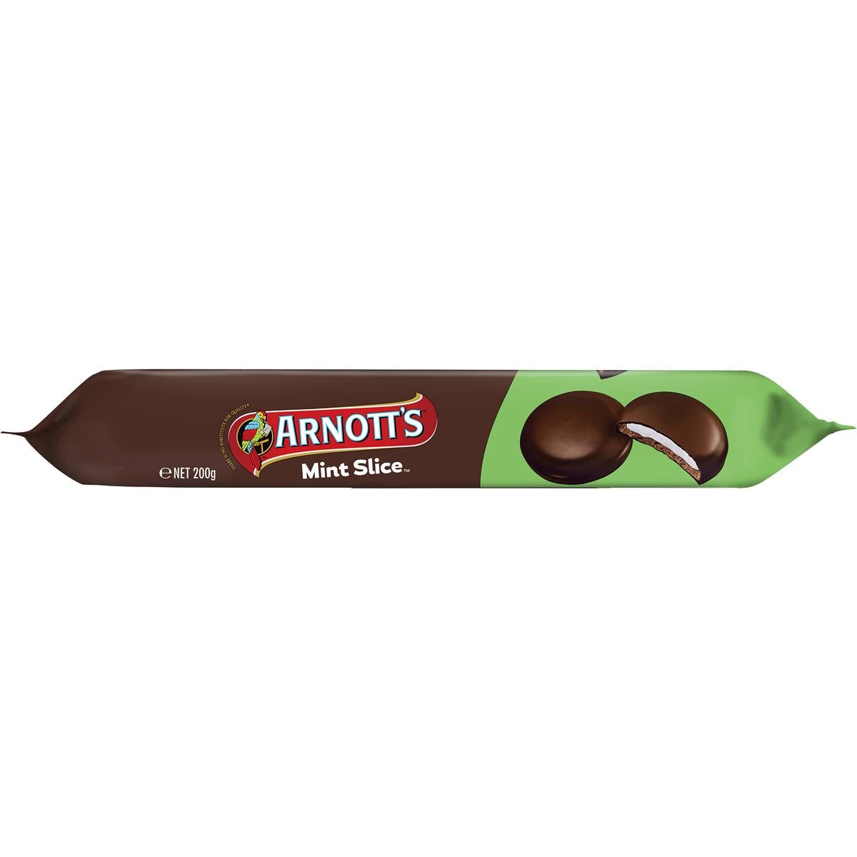 Arnott's Mint Slice Chocolate Biscuits 200g Woolworths