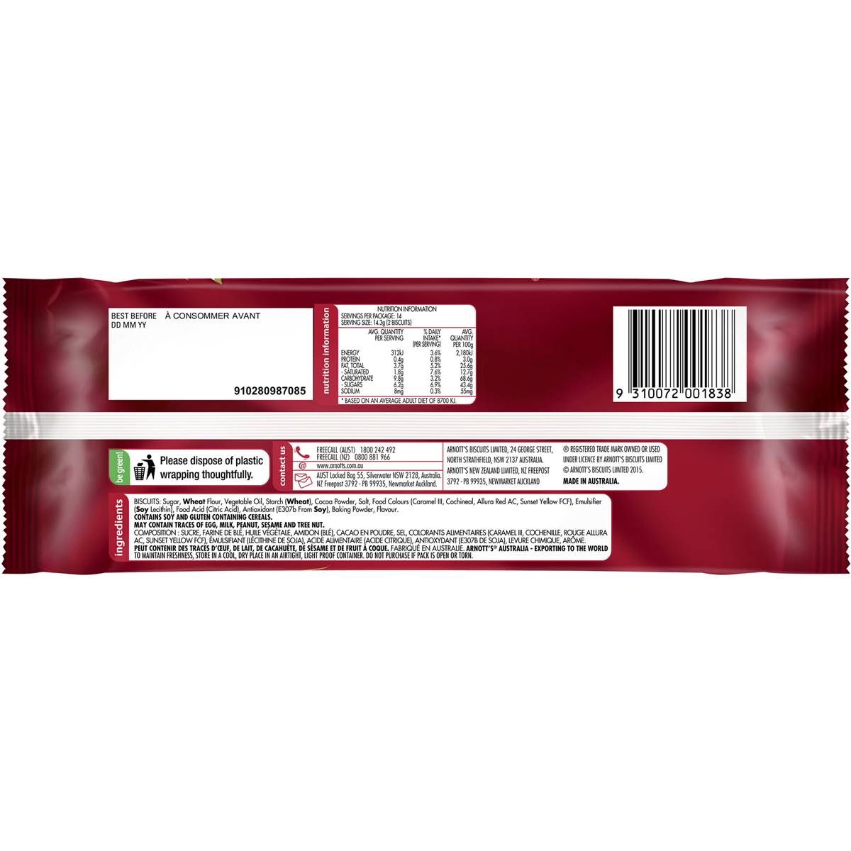 Arnott's Triple Wafer Biscuits 200g Woolworths