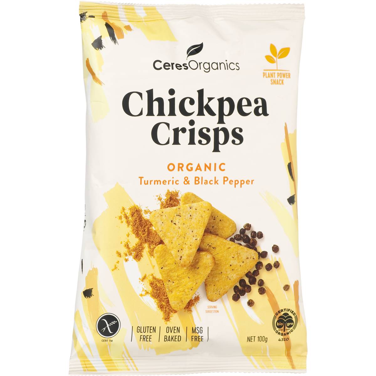 Ceres Organics Chickpea Crisps Turmeric Pepper 100g Woolworths