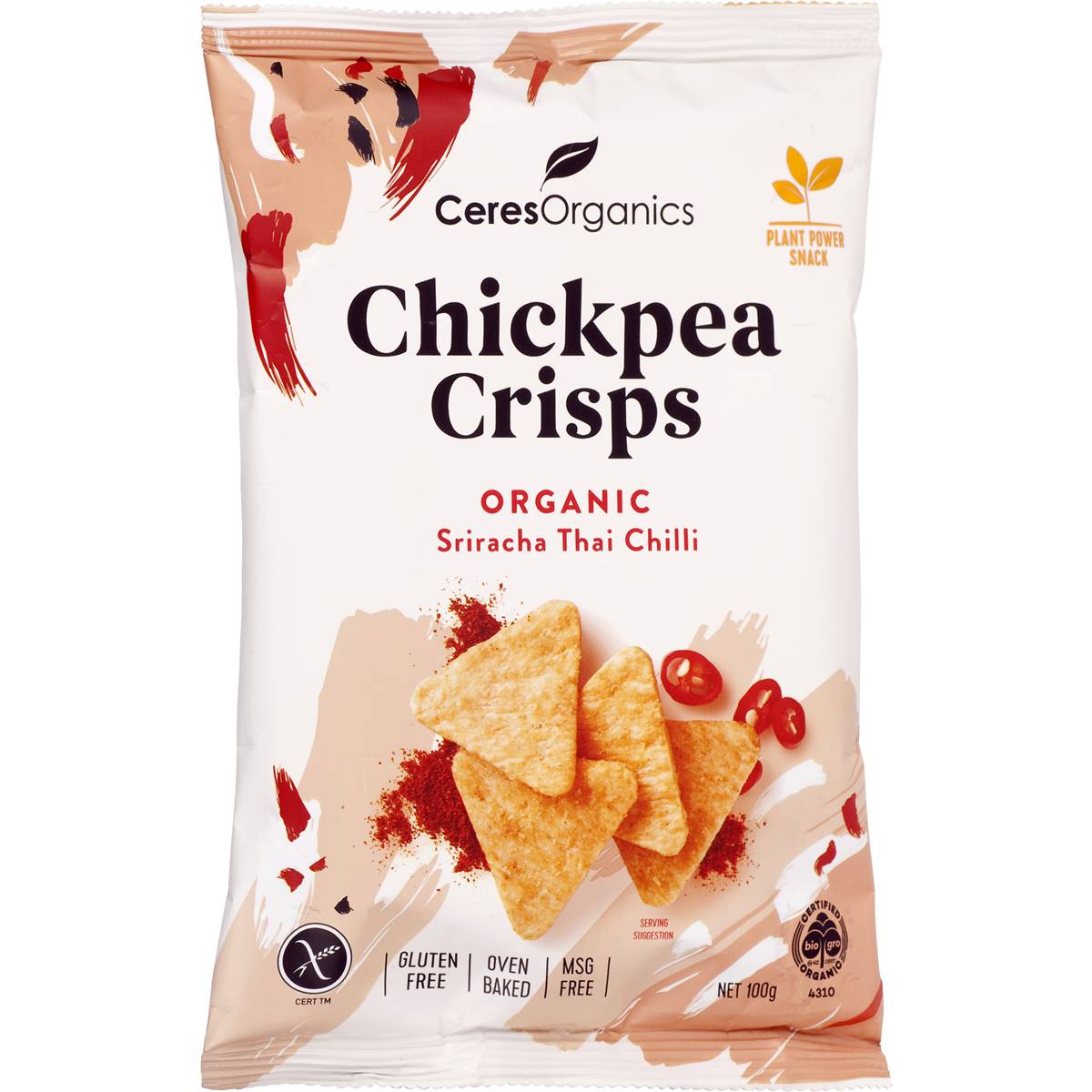 Ceres Organics Organic Chickpea Crisps Sriracha Thai Chilli 100g Woolworths