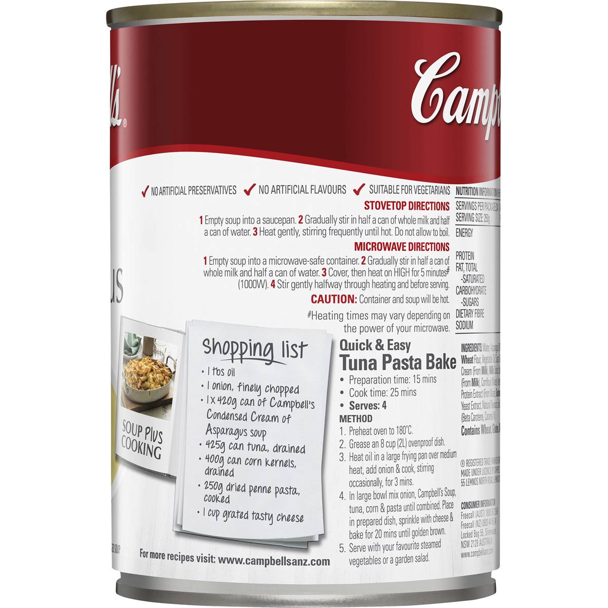 Campbells Condensed Soup Cream Of Asparagus 420g Woolworths 1300