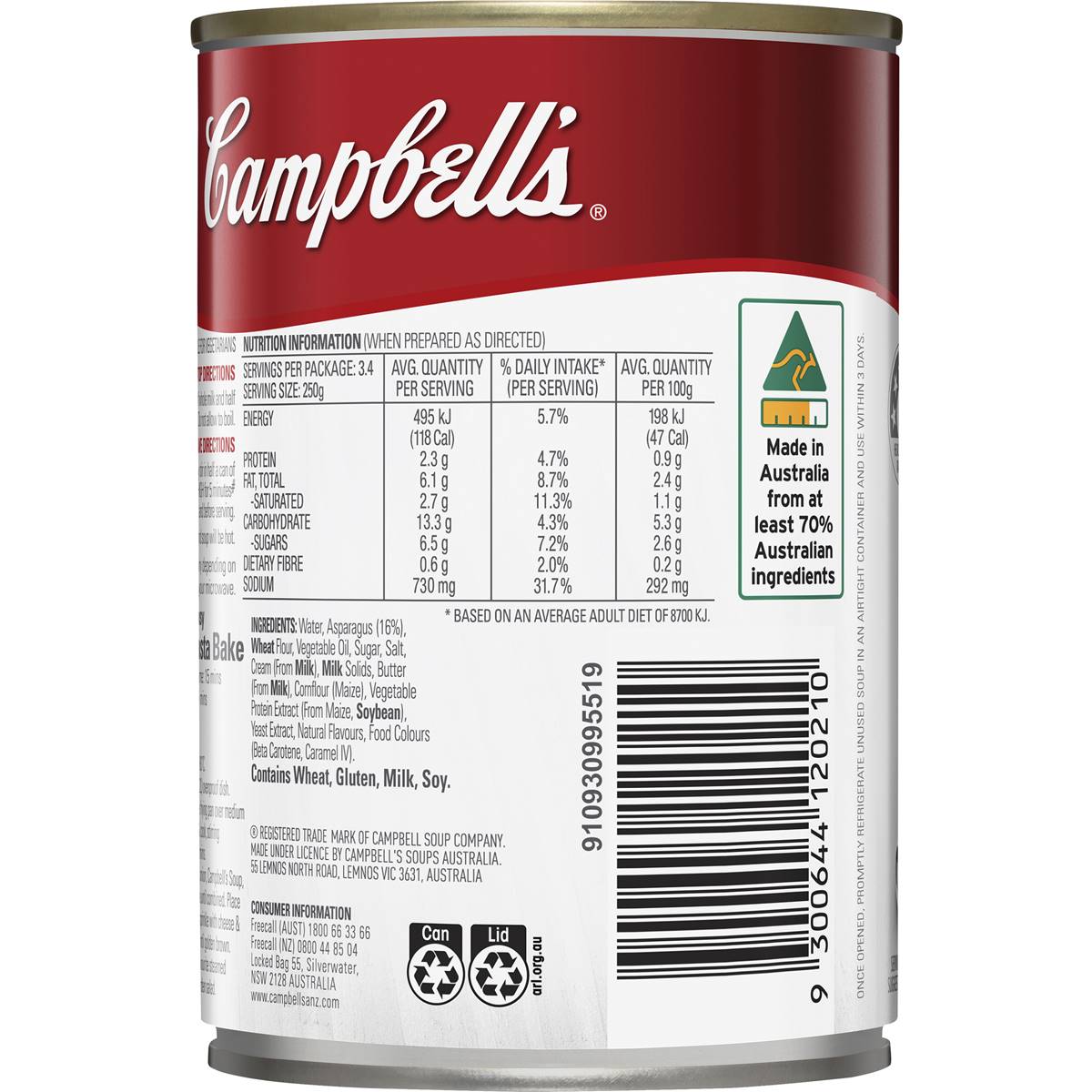 Campbell's Condensed Soup Cream Of Asparagus 420g | Woolworths