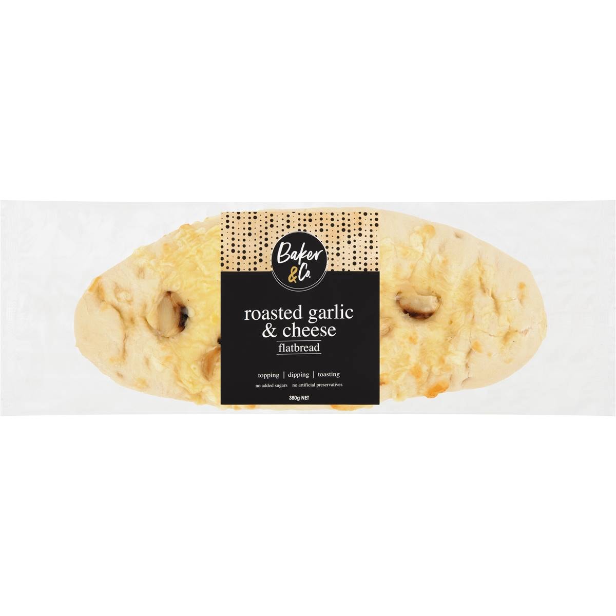 Baker & Co. Garlic & Cheese Flatbread 380g Woolworths