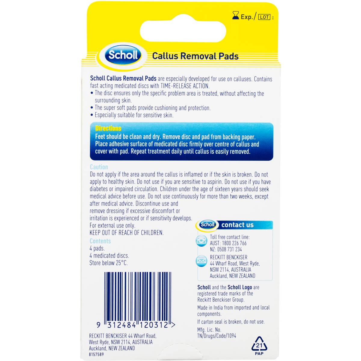 Scholl Foot Care Callus Removal Pads Each Woolworths