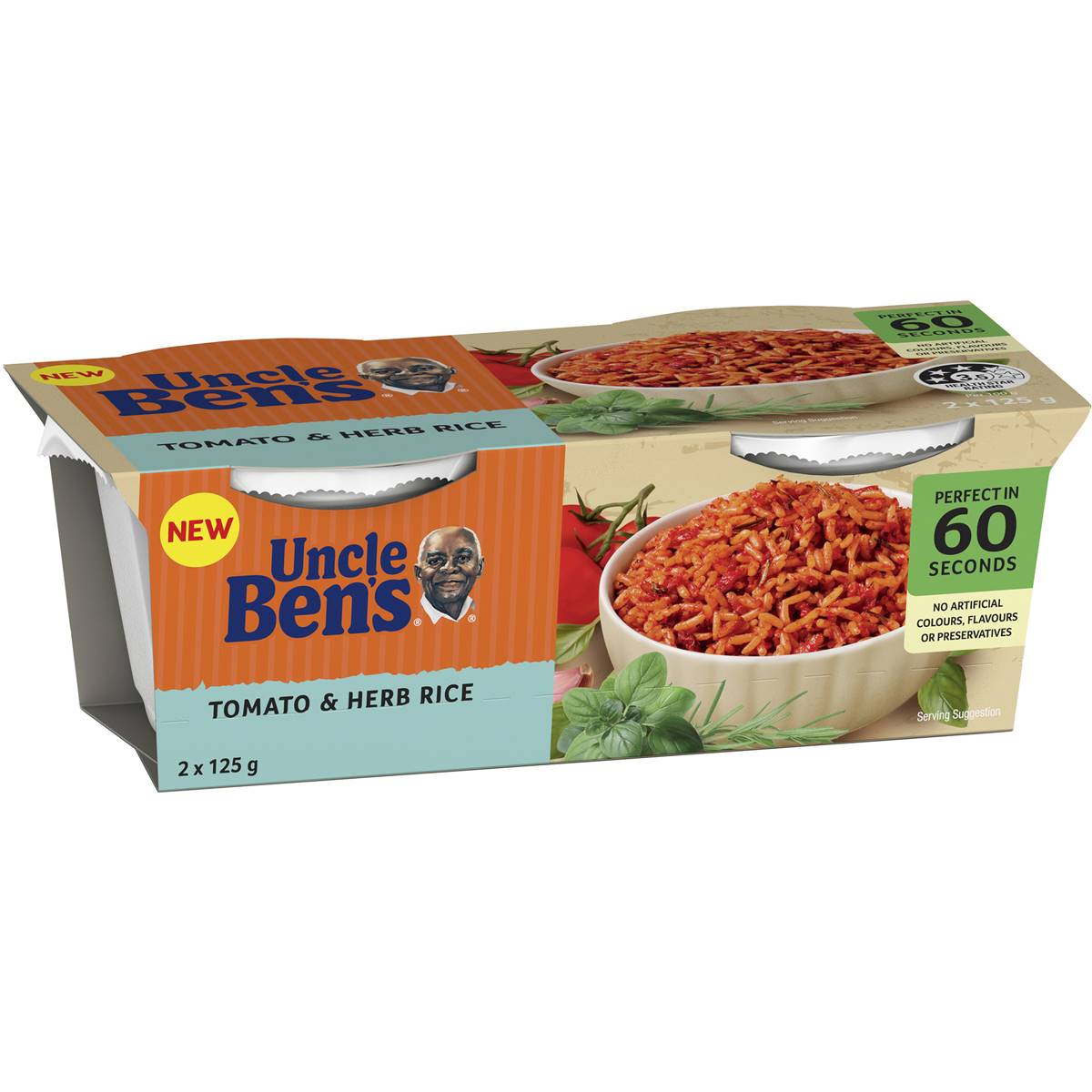 Uncle Ben's Tomato & Herb Rice Cup 2x125g Woolworths