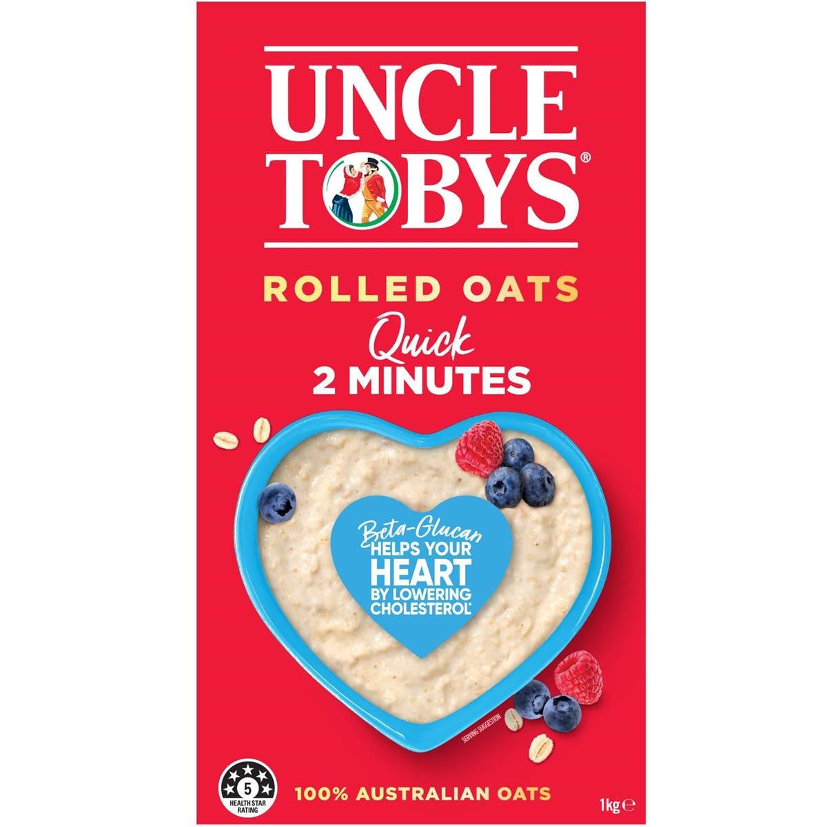 Uncle Tobys Oats Quick Rolled Oats Porridge 1kg Woolworths