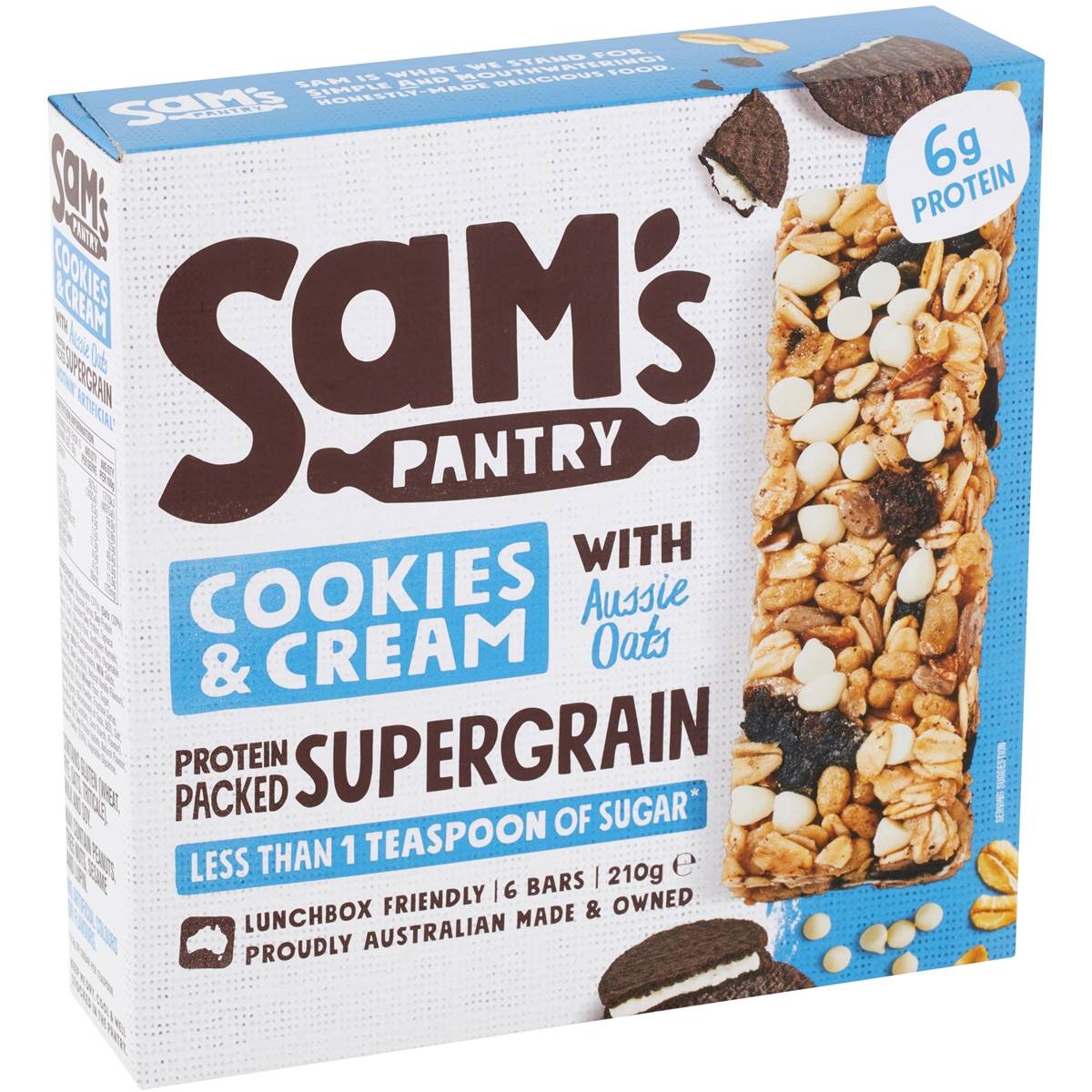 Sam's Pantry Cookies & Cream Supergrain Bar 5 Pack Woolworths