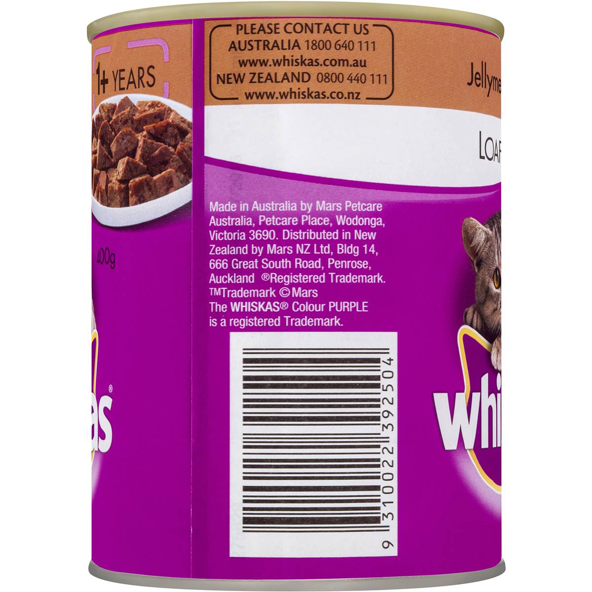 Whiskas Adult Cat Food Jellymeat Loaf 400g Woolworths