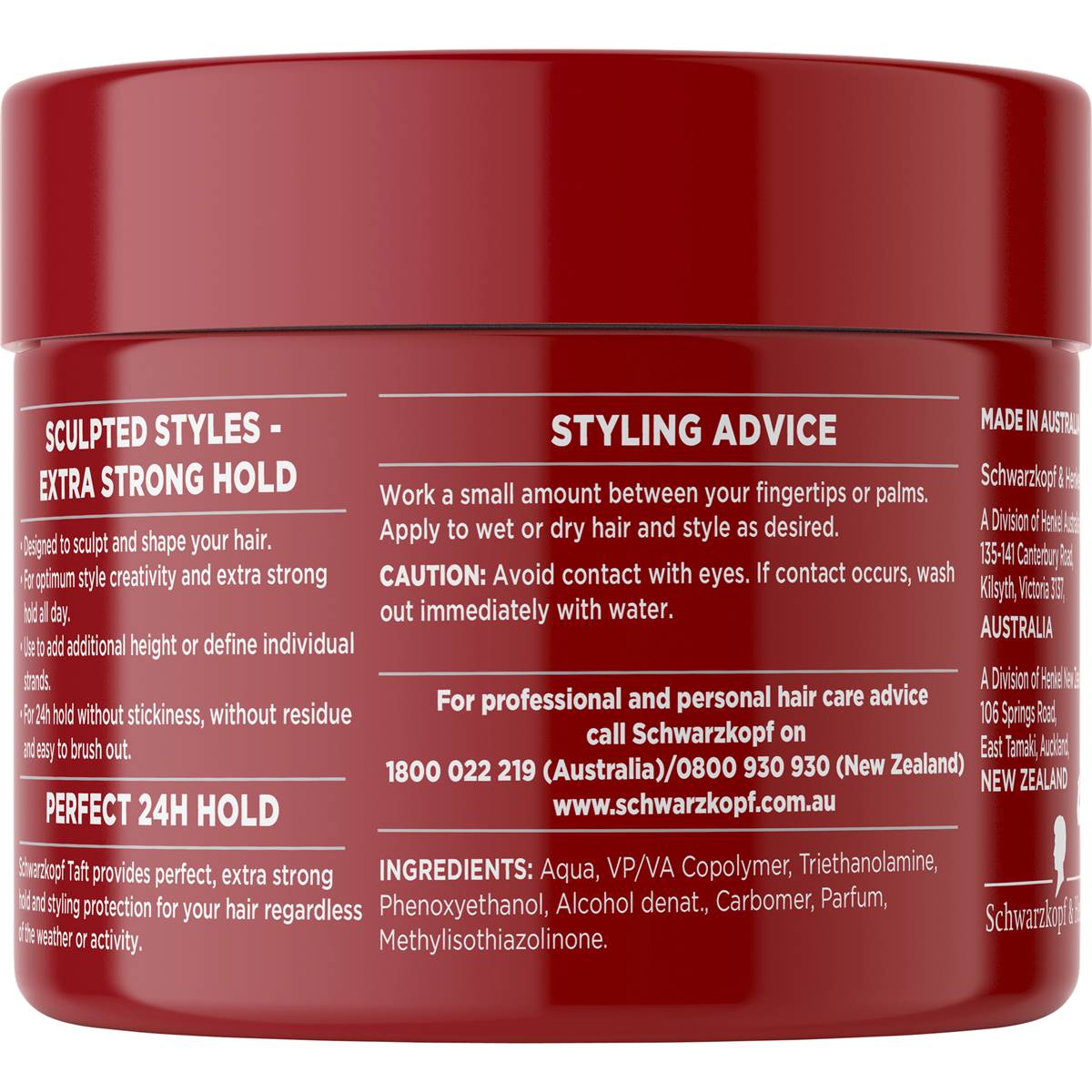 Schwarzkopf Taft Hair Gel Maximum Hold 250g Woolworths