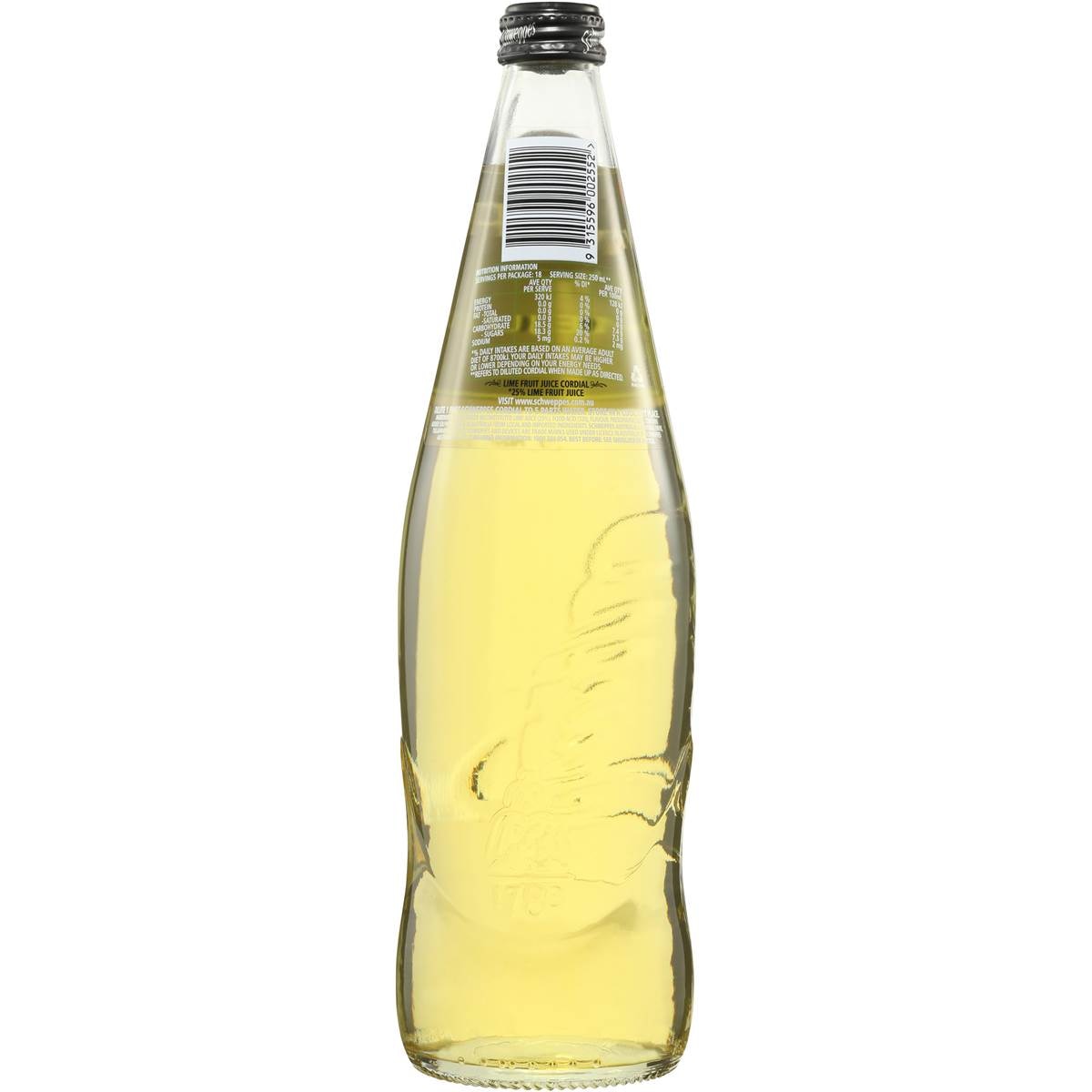 Schweppes lime juice cordial 750ml woolworths