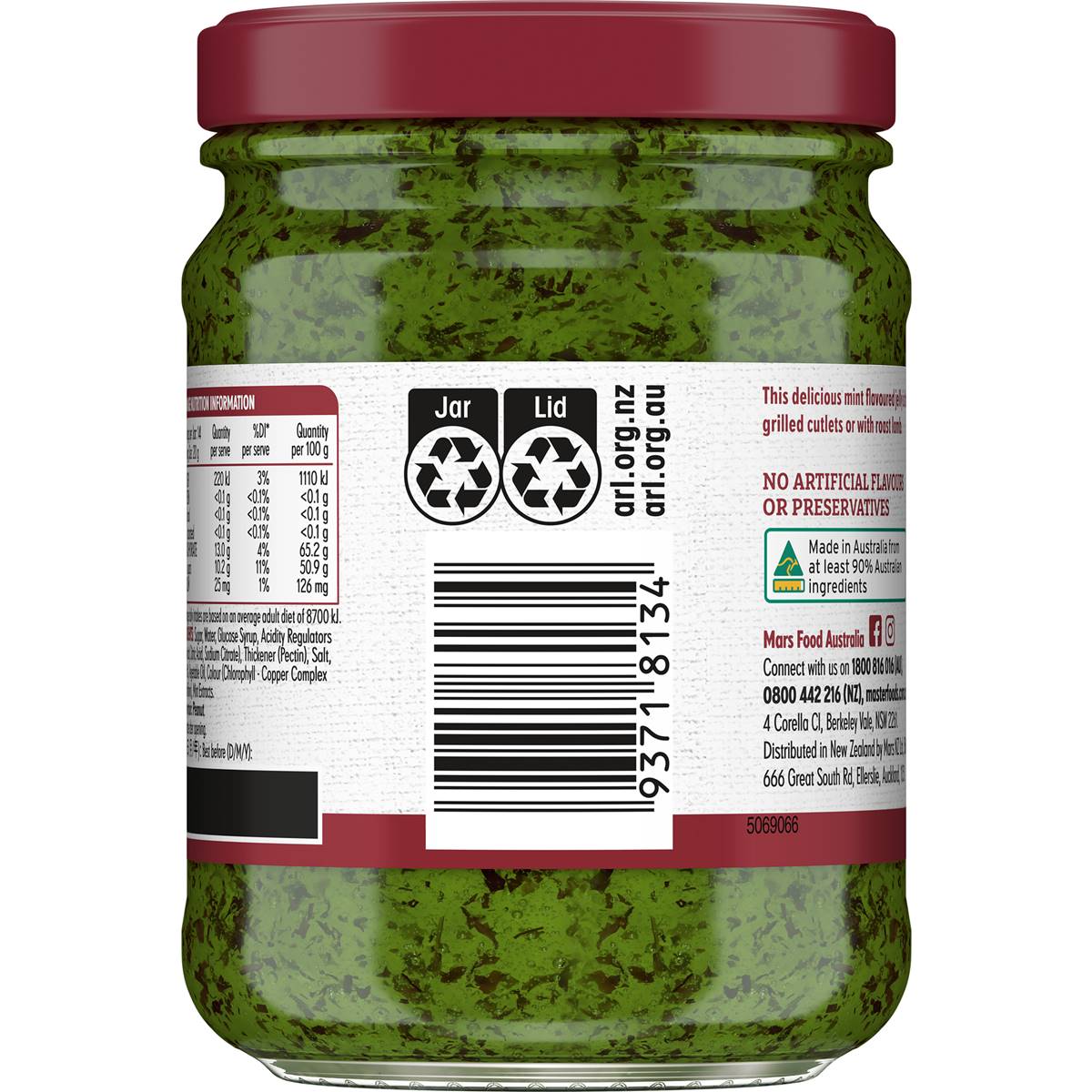 Masterfoods Mint Jelly Sauce 290g Woolworths