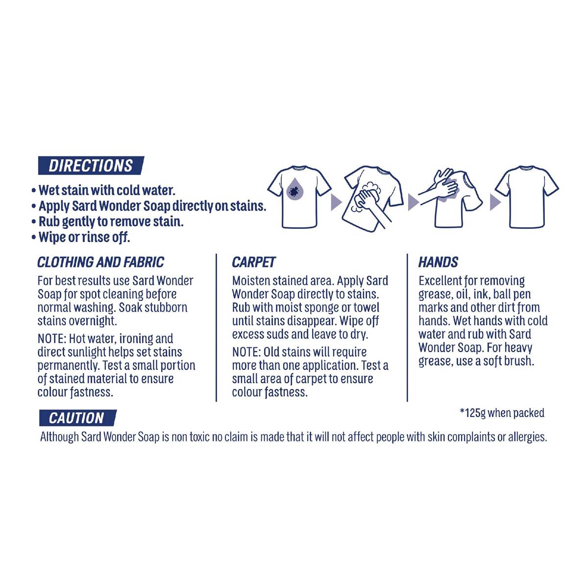 Sard Wonder Laundry Soap Eucalyptus 125g Woolworths