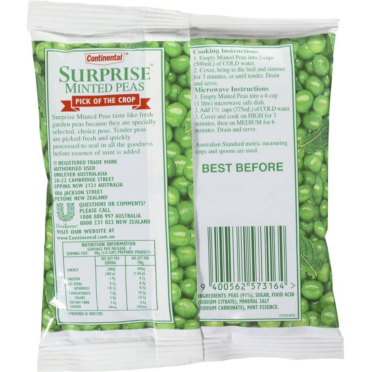 Continental Dried Vegetables & Minted Peas 55g Woolworths