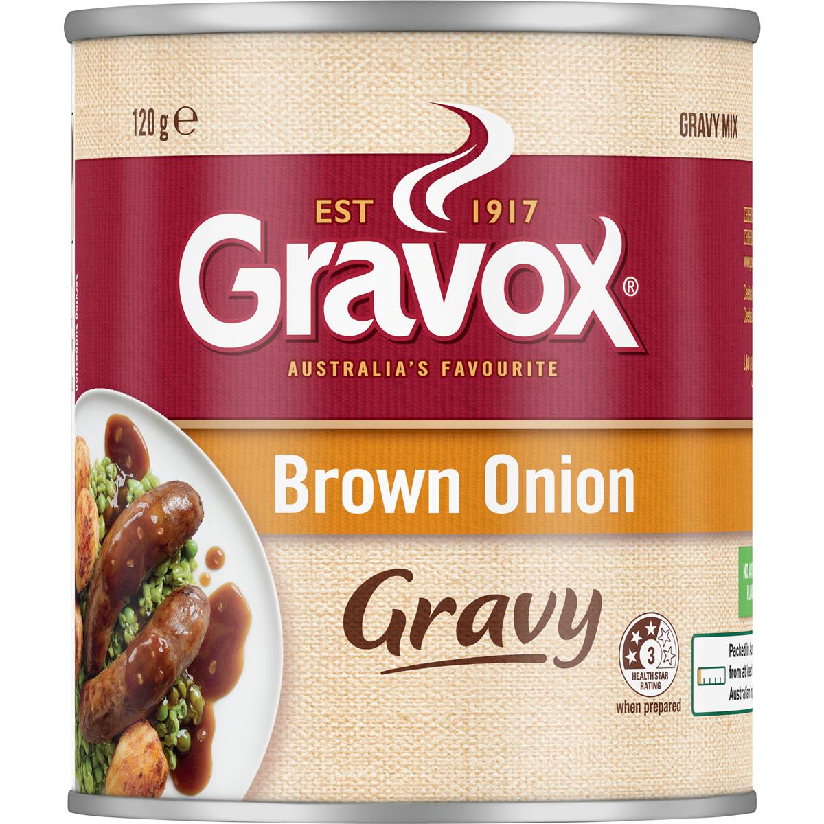 Gravox Brown Onion Gravy Mix Tin 120g Woolworths