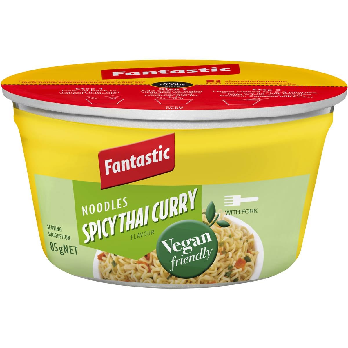 Fantastic Vegan Noodle Bowl Spicy Thai Curry 85g Woolworths