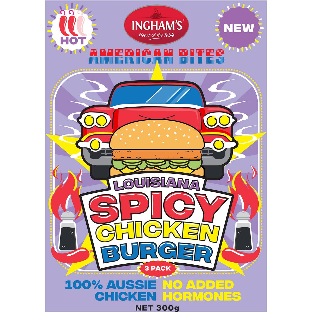 Ingham's American Bites Spicy Chicken Burger 300g Woolworths