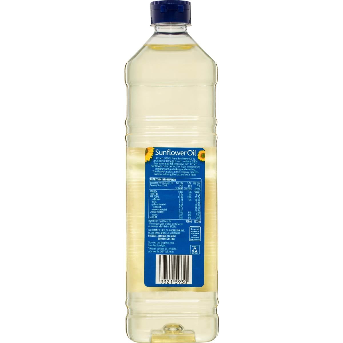 Crisco Sunflower Oil 750ml Woolworths